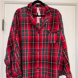 NWT Victoria's Secret Cotton Flannel Pajama Top XXL